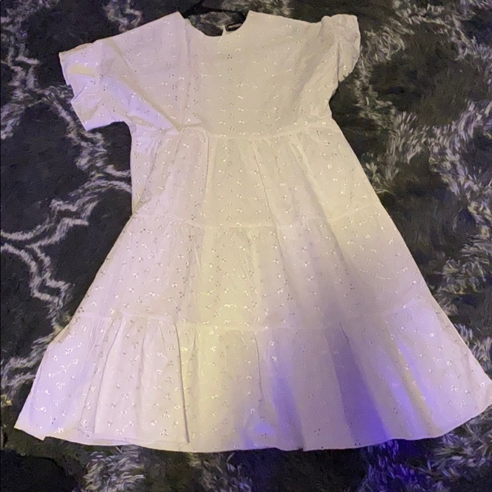 pretty little thing white flowy summer dress